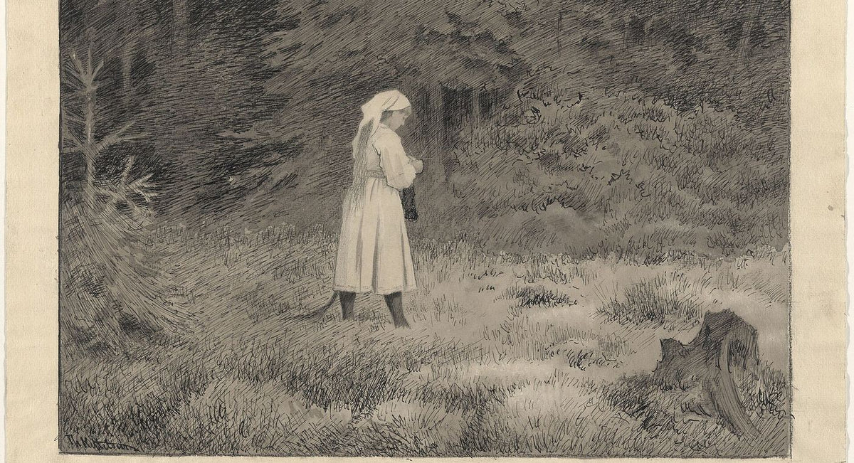 Huldra, dessin de Theodor Kittelsen