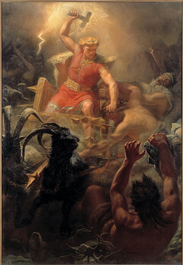 Le Combat de Thor contre les géants de Mårten Eskil Winge, 1872